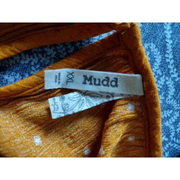 NWT Mudd Orange Flowy Floral High Neck Boho Tank Top Sz XXL - Picture 4 of 5